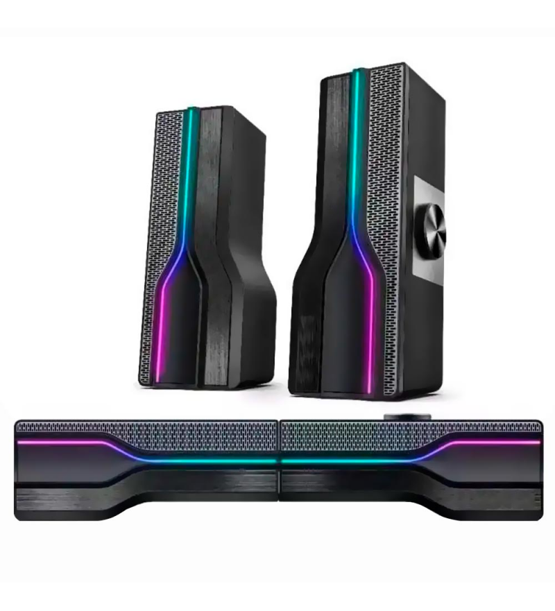 Speaker Gamer Satellite AS-92002 2W USB/3.5mm/RGB - Black