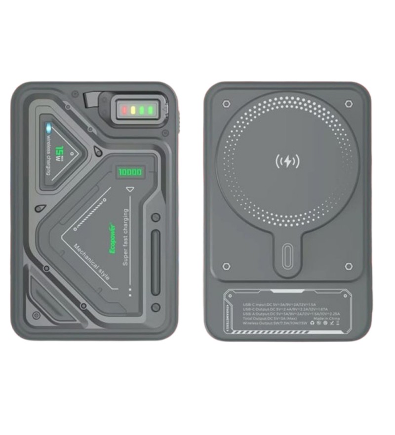 Cargador Wireless Ecopower EP C527 Magnetic 12000Mah 22.5W- Negro