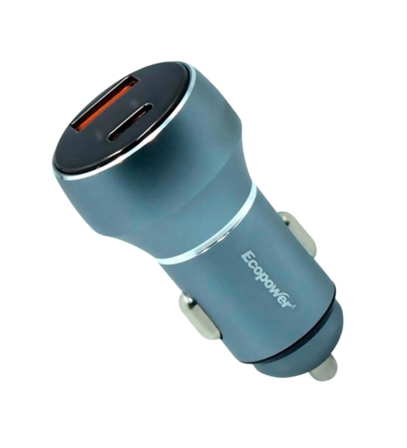 Cargador Vehicular Ecopower EP-7028 USB-A/USB-C/70W - Azul