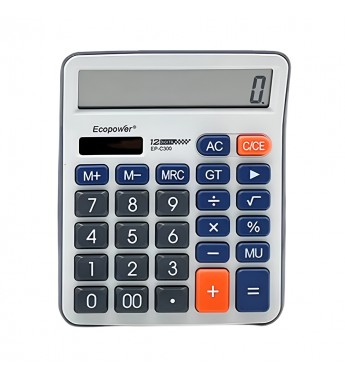 Calculadora Ecopower EP-C300 12 Dígitos/Batería - Blanco