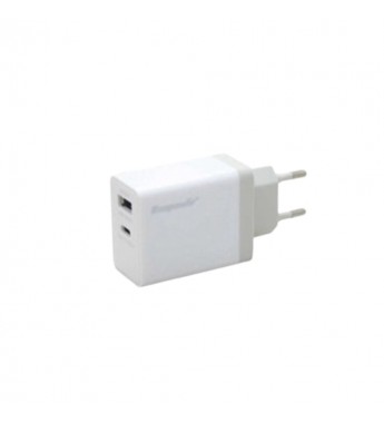 Cargador Ecopower EP-7067 USB-C/USB-A/10W - Blanco