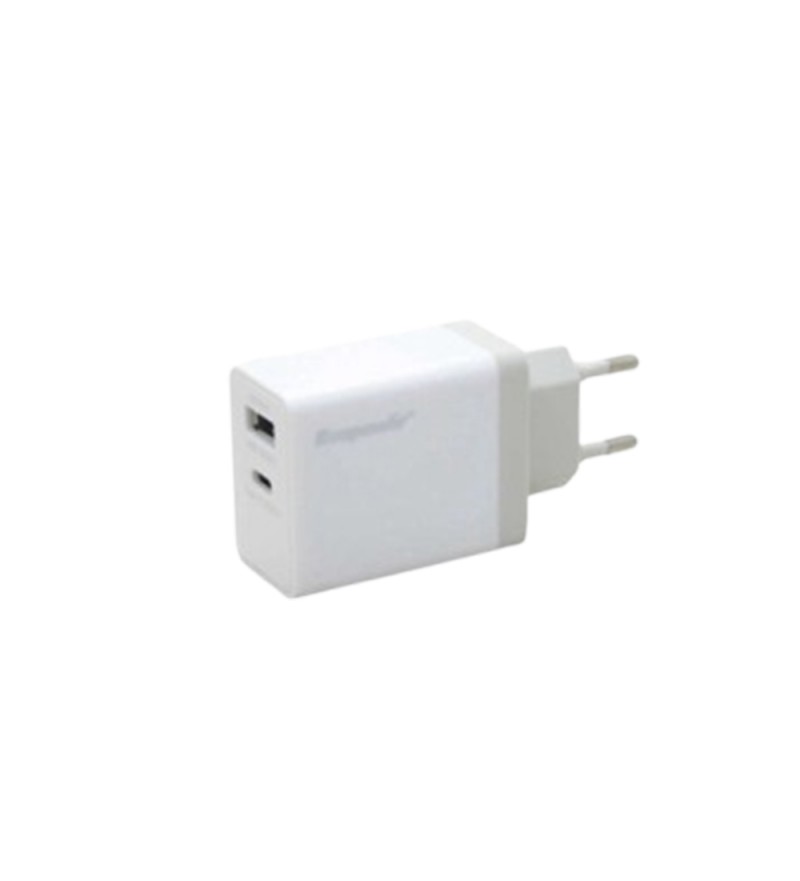 Cargador Ecopower EP-7067 USB-C/USB-A/10W - Blanco