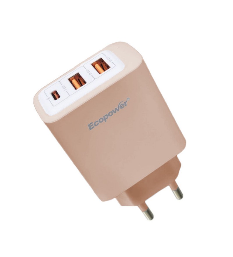 Cargador Ecopower EP-7042 USB-C/USB-A 10W - Pink