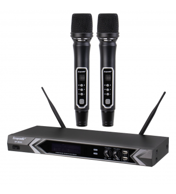 Micrófono Inalámbrico Ecopower EP-M302 2 Mic 3.5MM/Bivolt - Negro