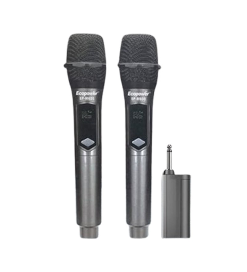 Micrófono Inalámbrico Ecopower EP-M605 2 Micrófonos - Negro