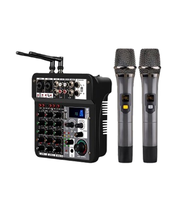 Mezclador Ecopower EP-M602 2 Micrófonos Bivolt - Negro
