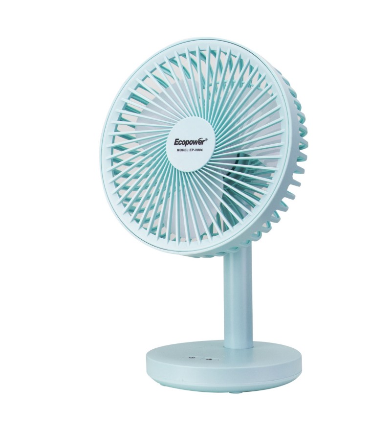 Ventilador de Mesa Ecopower EP-V004 6" 3Vel/3Pas/Recargable/Bivolt - Celeste