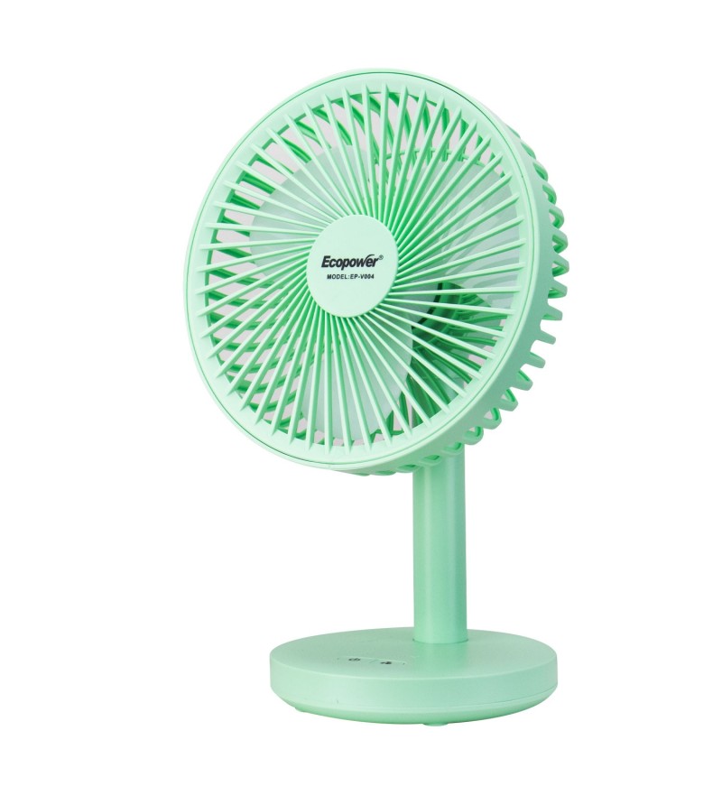 Ventilador de Mesa Ecopower EP-V004 6" 3Vel/3Pas/Recargable/Bivolt - Verde