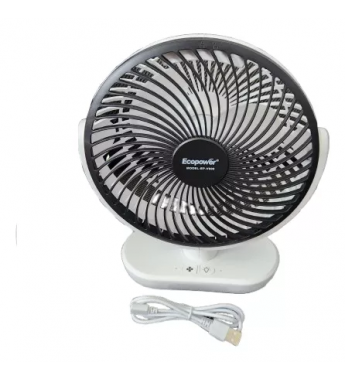Ventilador Portátil Ecopower EP-V009 6" 3Vel/3Pas/Recargable/Bilvolt - Black