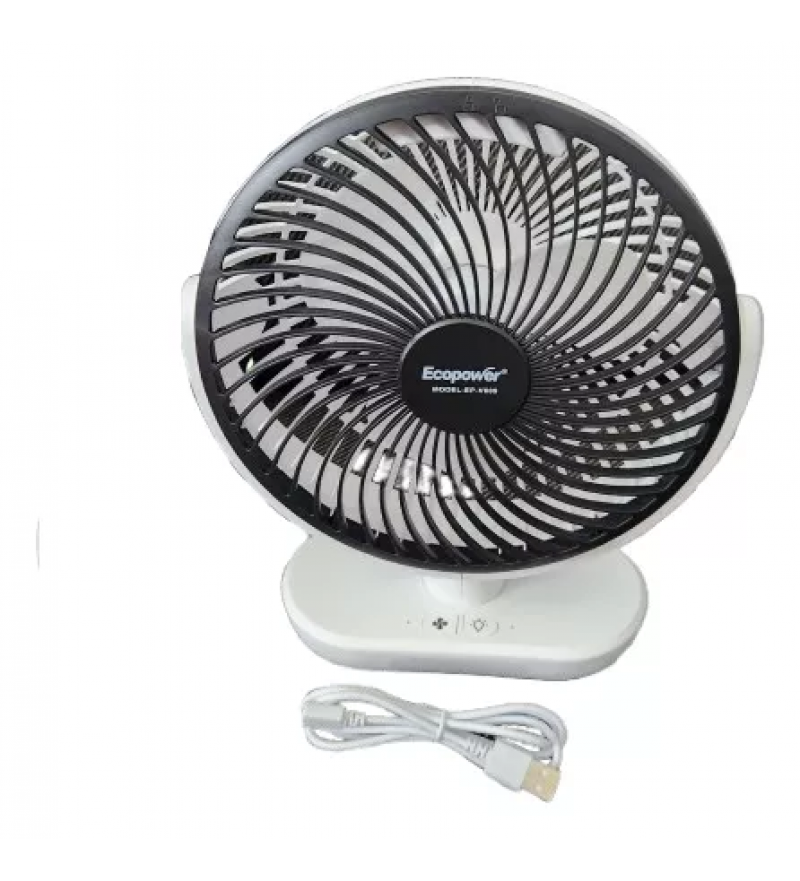 Ventilador Portátil Ecopower EP-V009 6" 3Vel/3Pas/Recargable/Bilvolt - Black