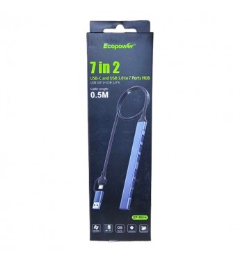  Hub Ecopower EP-R014 6 USB - Black