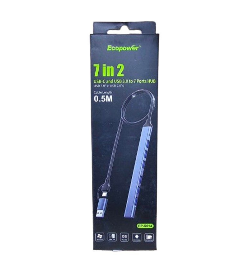  Hub Ecopower EP-R014 6 USB - Black