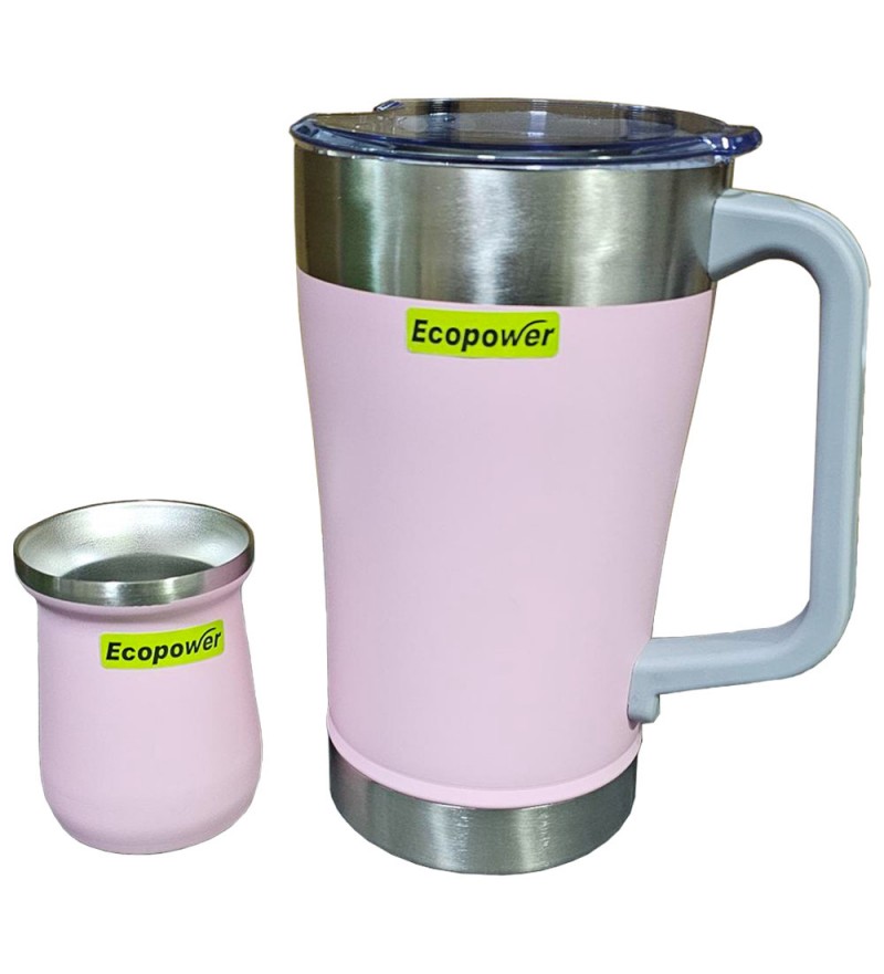 Termo Ecopower EP-G047 2L con Guampa - Rosado