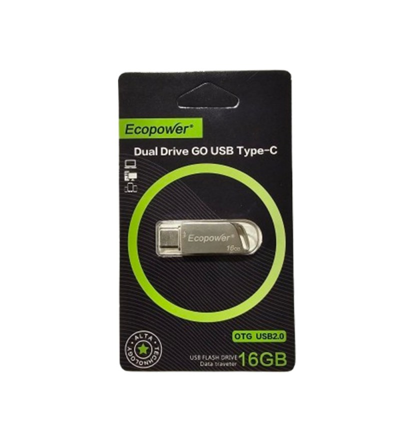 Pendrive Ecopower 16GB OTG-/Tipo-C - Gris