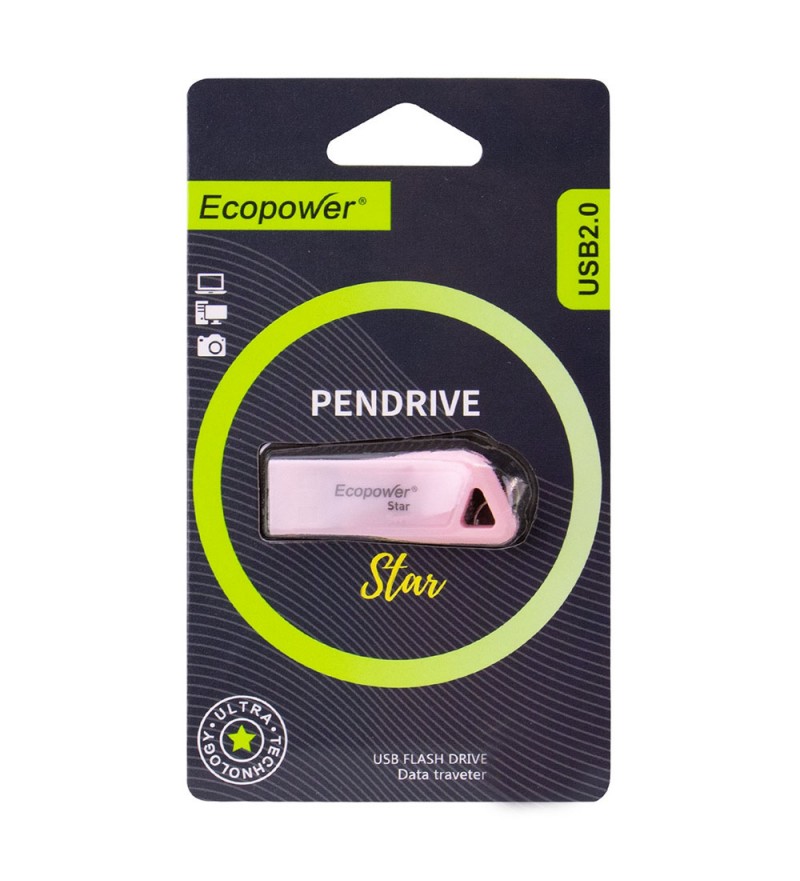 Pendrive Ecopower Star 16GB - Rosa