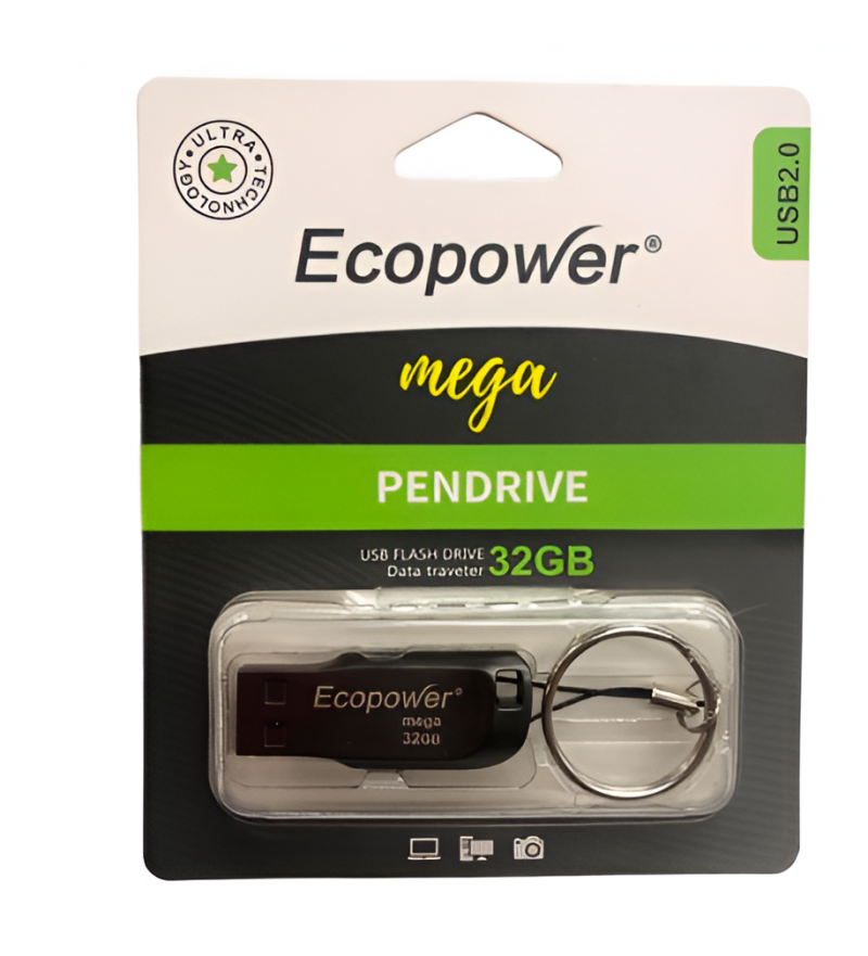 Pendrive Ecopower Mega 32GB - Negro