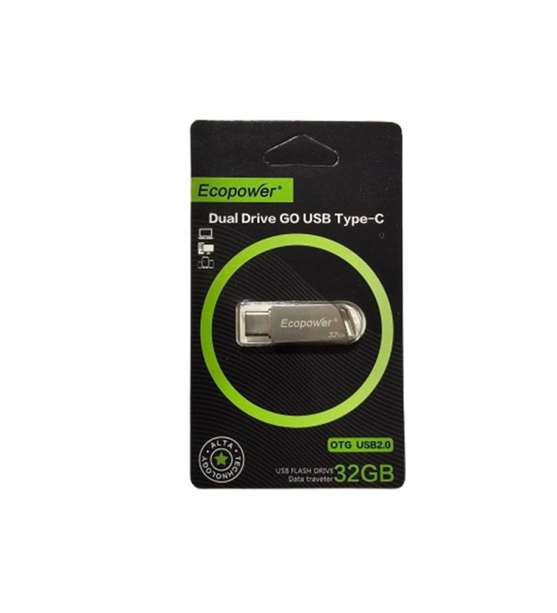 Pendrive Ecopower 32GB OTG-/Tipo-C - Gris