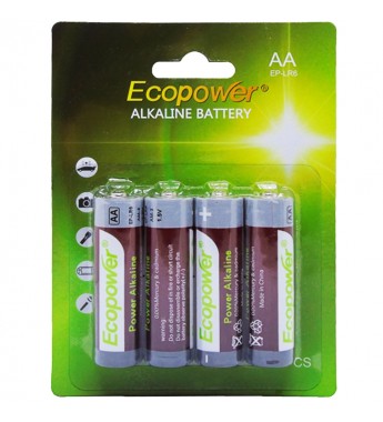 Pila Alkalina Ecopower EP-LR06 AA 1.5V/4 Piezas 