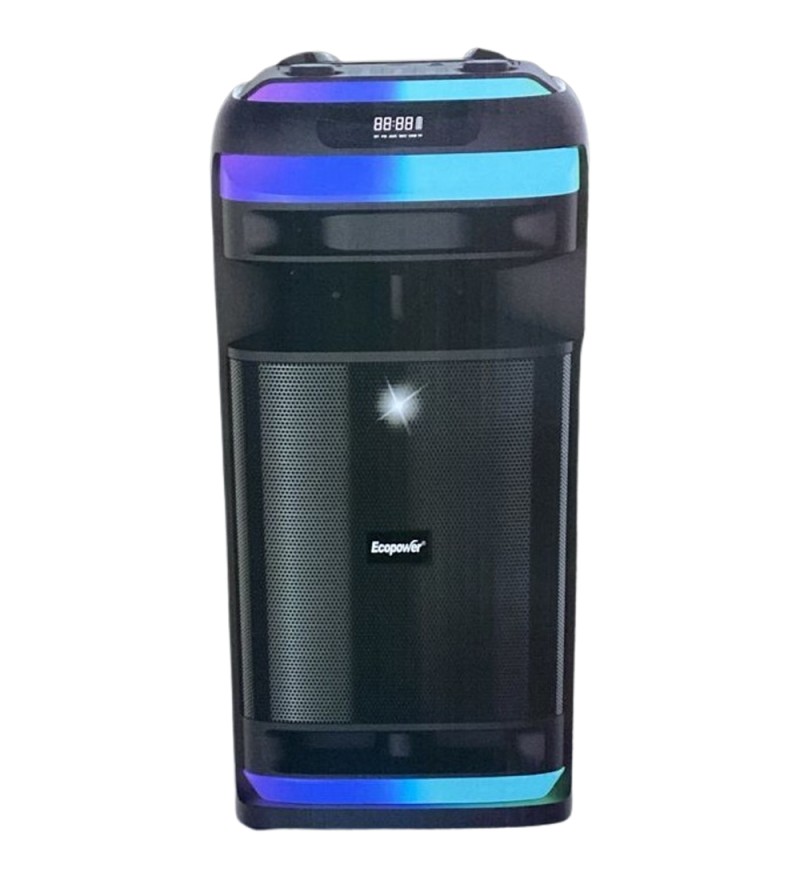 Speaker Ecopower EP-1968 8" Bt/Usb/Aux/Fm/Mic/Recargable- Negro 