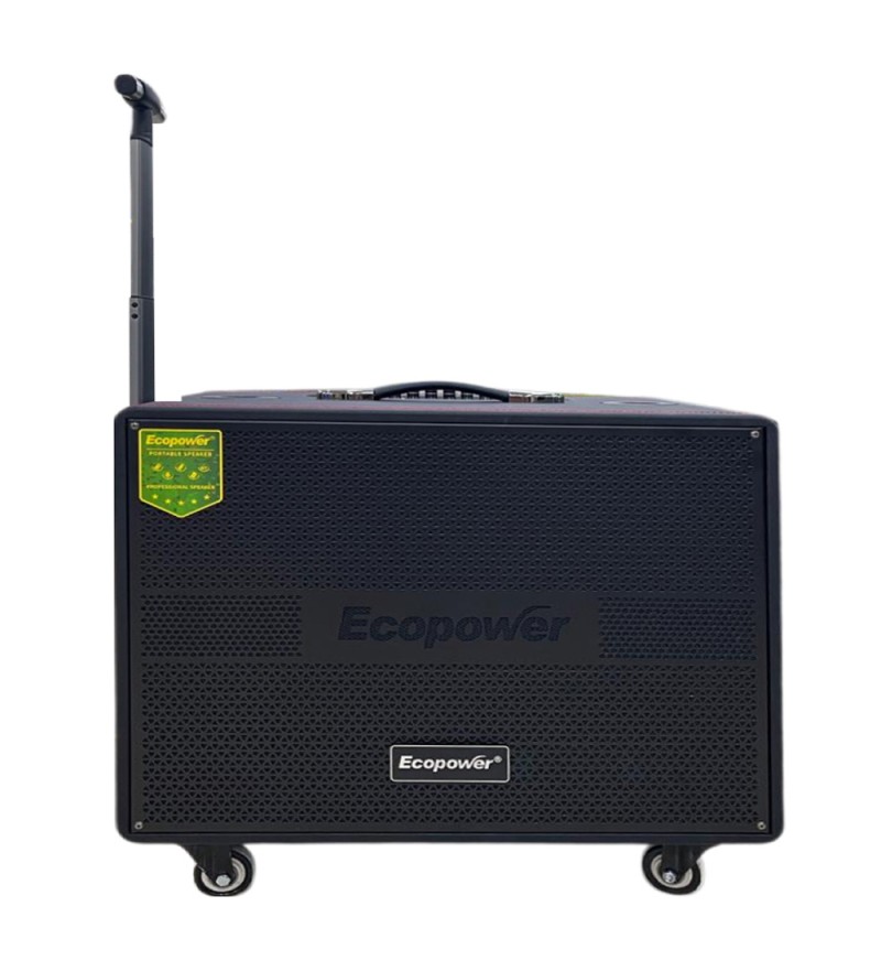 Speaker Ecopower EP-S204 8" X2/200W/Bluetooth/USB/AUX/Microfono - Negro