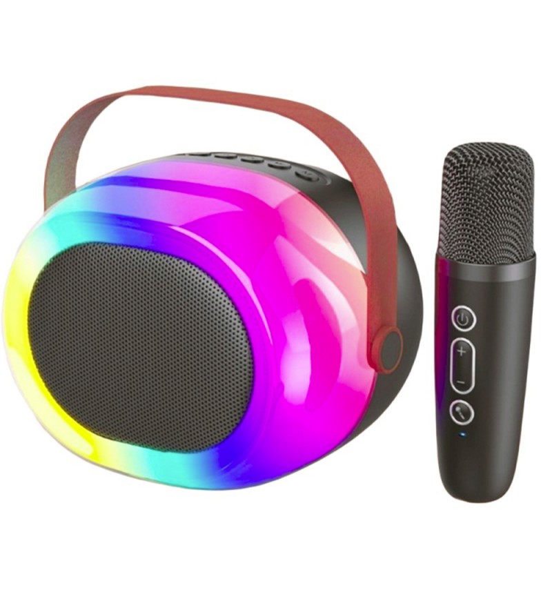 Speaker Ecopower EP-2326 RGB 10W Bluetooth/USB/SD/Auxiliar/Karaoke/Micrófono - Negro