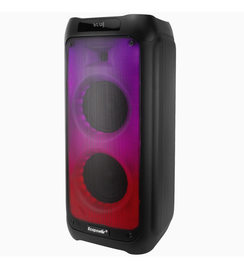 Speaker Ecopower EP-1956 - USB/SD/ Bluetooth /80W RMS 1 Micrófono 8'' - Negro