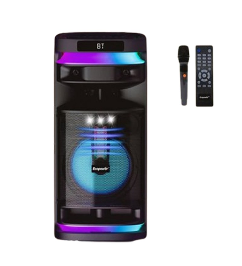 Speaker Ecopower EP-1969 - USB/AUX/ Bluetooth /40W RMS 1 Micrófono 10'' - Negro