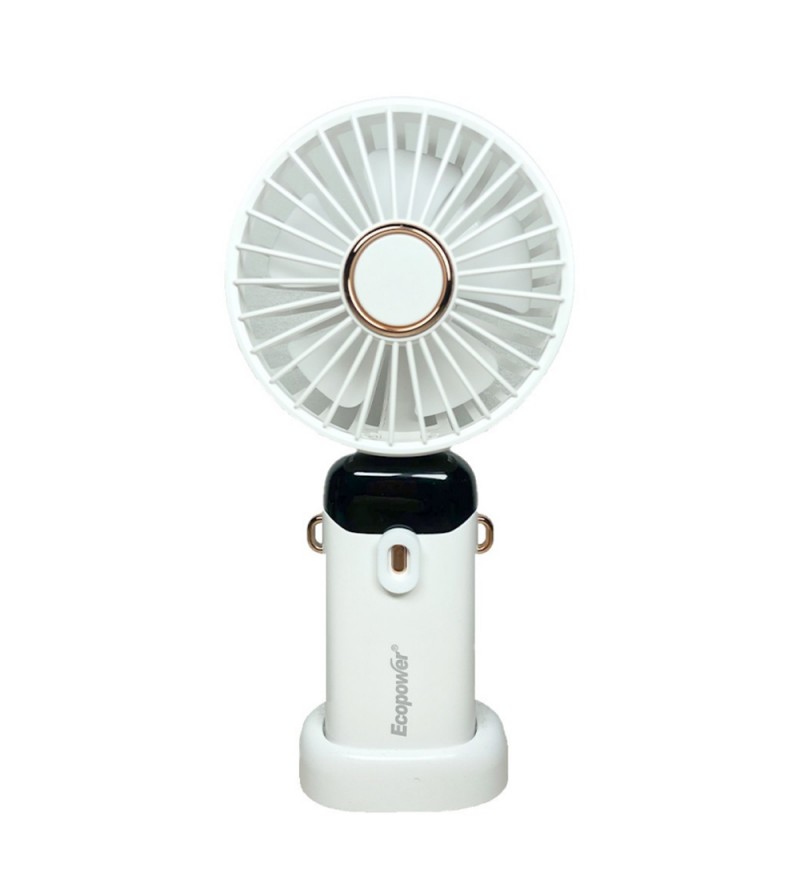 Ventilador Portatil Ecopower EP-V100 2.5W/3.7V/5V/RECAR- Blanco