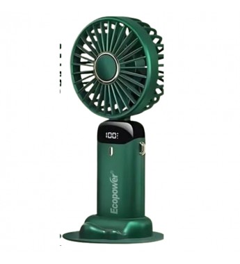 Ventilador Portatil Ecopower EP- V100 2.5W/3.7/5V/RECAR- Verde 