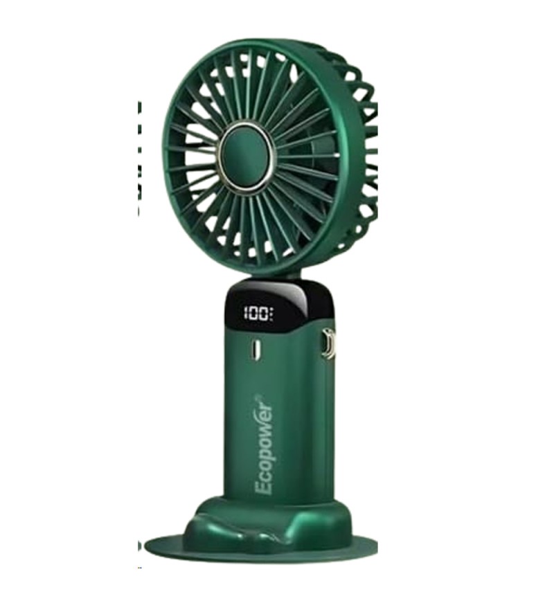 Ventilador Portatil Ecopower EP- V100 2.5W/3.7/5V/RECAR- Verde 