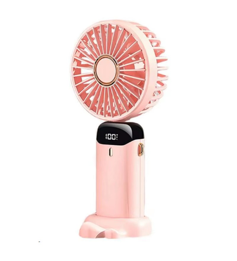 Ventilador Portátil Ecopower EP-V100 2.5W/3.7V/5V/Recargable - Rosa