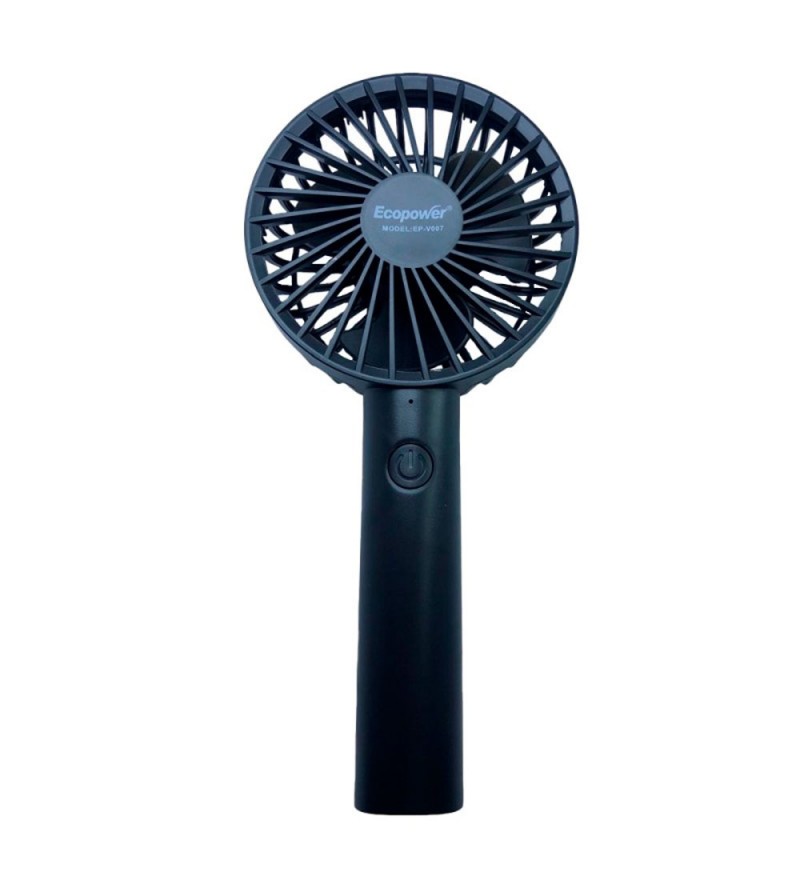 Ventilador Portátil Ecopower EP-V007 3Vel/3.7V/5V/Recargable - Negro