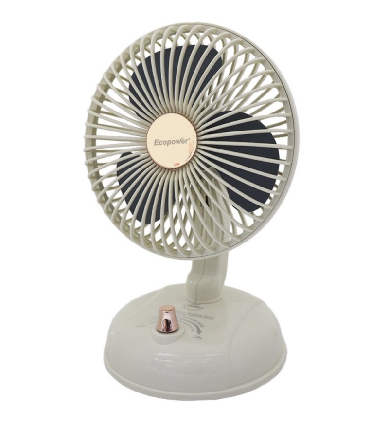 Ventilador Ecopower EP-V103 6'' 3VEL/3PAS/RECARG/5V- Blanco (Caja Fea)