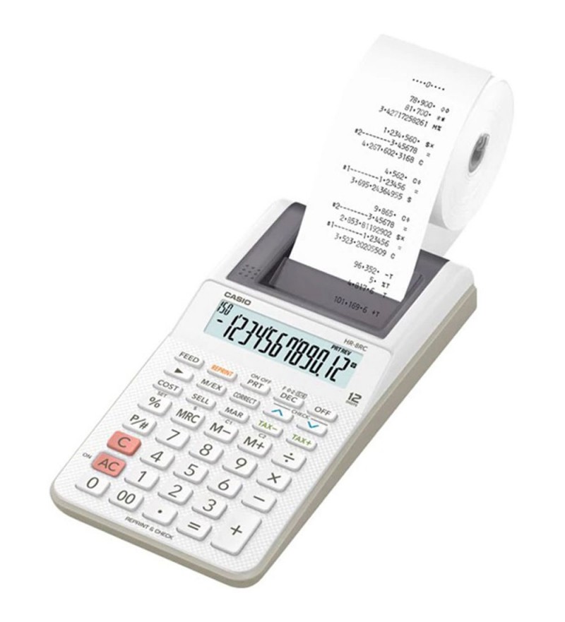 Calculadora Casio HR-8RC con Bobina - Blanco