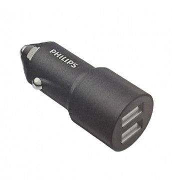 Cargador Vehicular Philips DLP3521NB/70 12W 2 USB-A - Black