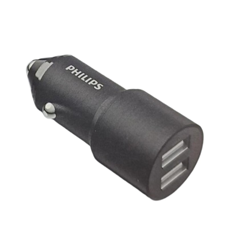 Cargador Vehicular Philips DLP3521NB/70 12W 2 USB-A - Black