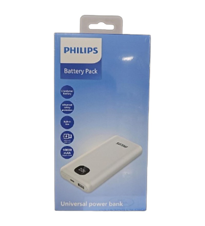 Cargador Portátil Philips DLP8716CW/70 10000mAh Tipo-C/Lightning - White
