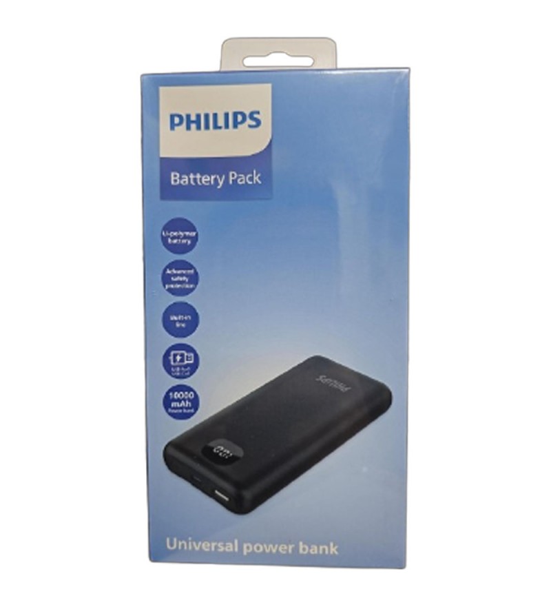 Cargador Portátil Philips DLP8716CB/70 10000mAh Tipo-C/Lightning - Black
