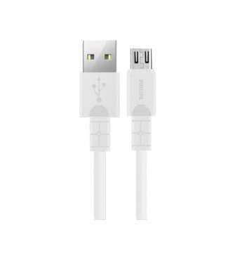 Cargador Philips DLC3001UW/70 USB-A a Micro 1 Metro - White
