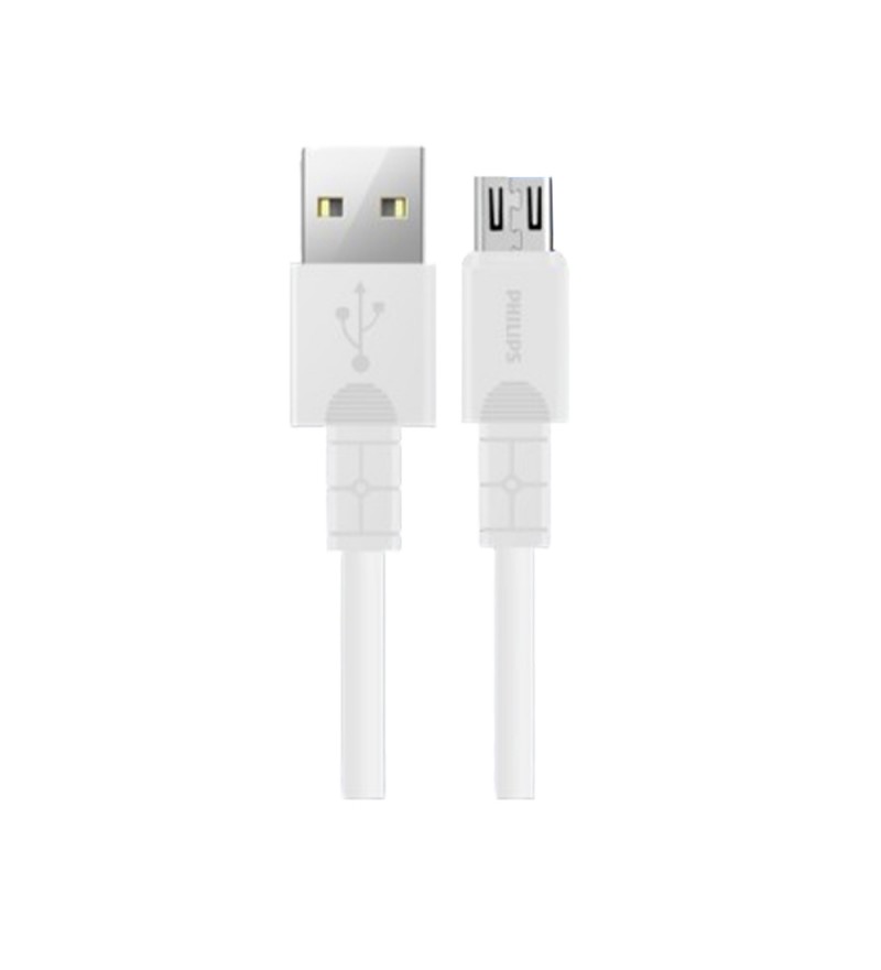 Cargador Philips DLC3001UW/70 USB-A a Micro 1 Metro - White