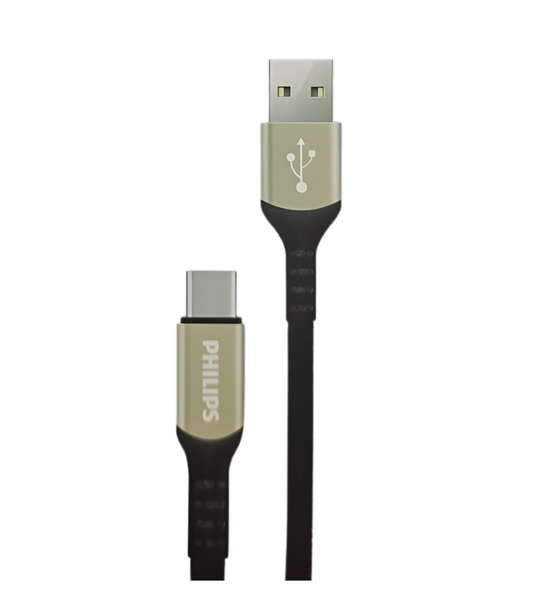 Cable Philips DLC5001CAB/70 USB a USB-C 1 Metro - Black/Silver