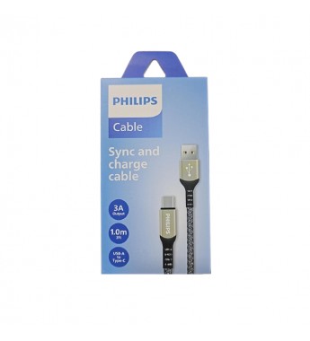 Cable Philips DLC5001AG/70 USB a USBC 1 Metro - Black/Silver