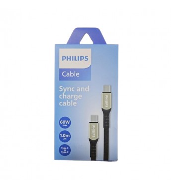 Cable Philips DLC5001CB/70 USBC a USBC 1 Metro - Black/Silver
