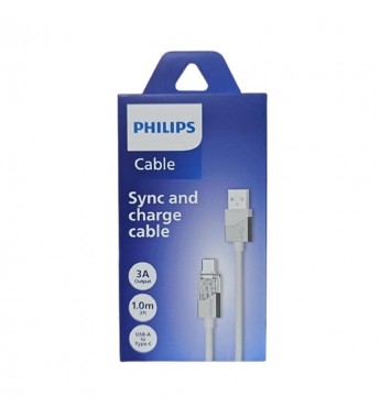 Cable Philips DLC5031AW/70 USBA a USBC 1 Metro - White
