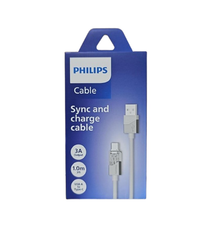 Cable Philips DLC5031AW/70 USBA a USBC 1 Metro - White