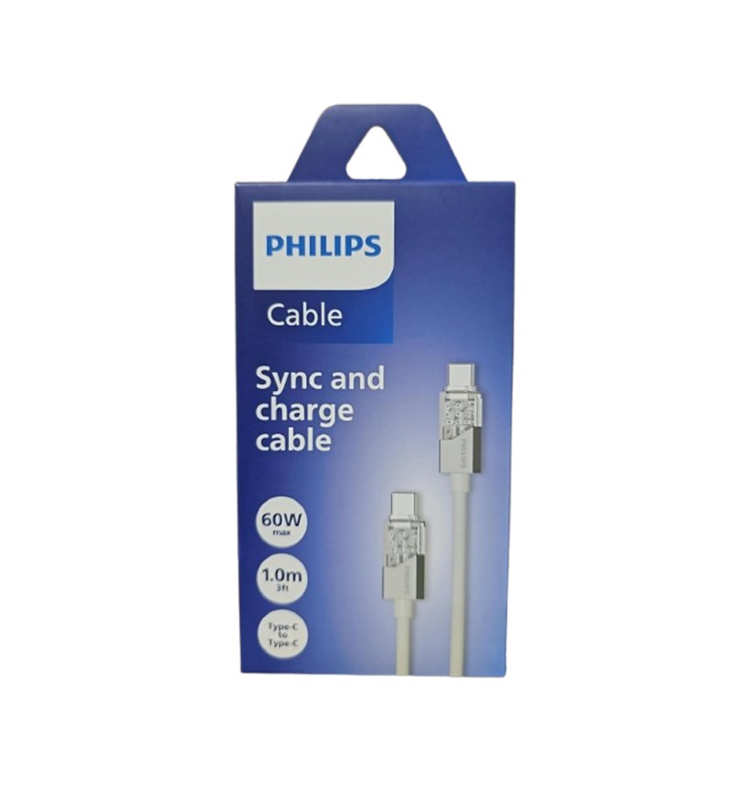 Cable Philips DLC5031CW/70 USBC a USBC 1 Metro - White