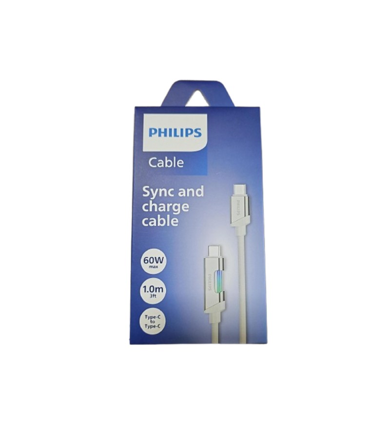 Cable Philips DLC5021CW/70 USBC a USBC 1 Metro - White