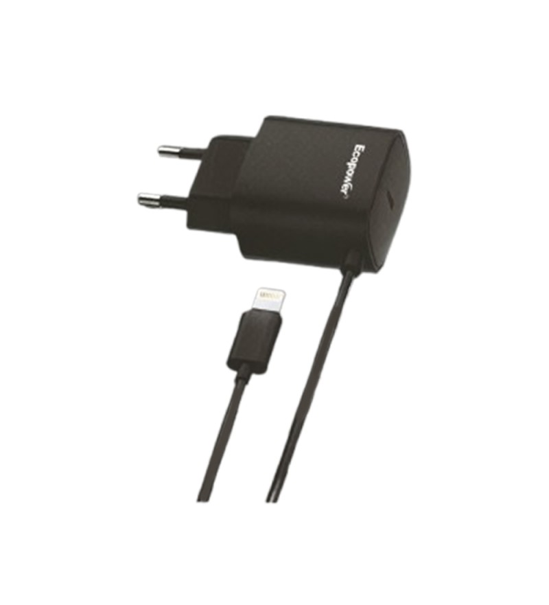Cargador Ecopower EP-7069 USB-C/Lightning/20W - Black