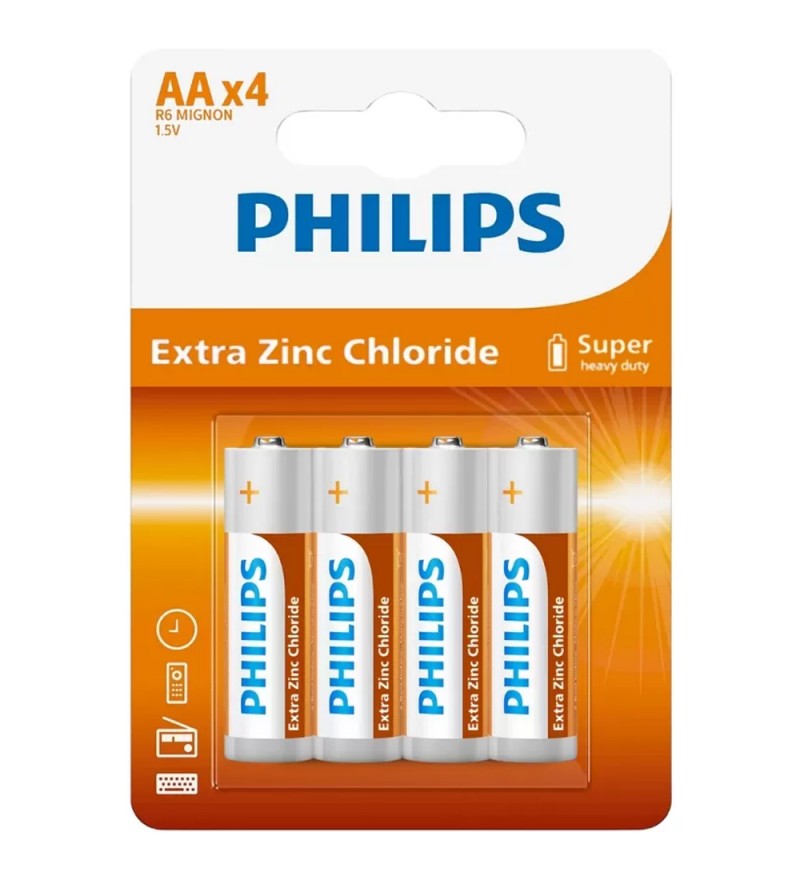 Pila Philips R6L4B/70 AA 870mAh - Orange (4Unidades) 