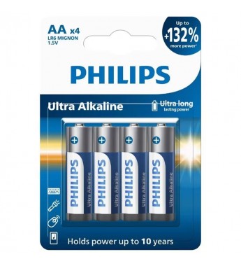 Pila Philips LR6E4B/70 Ultra Alkaline AA 2500mAh - Blue (4 Unidades)
